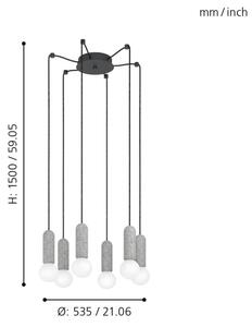 Eglo 39833 - Lustră pe cablu GIACONECCHIA 6xE27/40W/230V