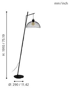 Eglo 43307 - Lampadar POMPEYA 1xE27/60W/230V