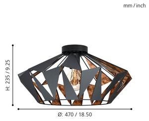 Eglo 43399 - Plafonieră CARLTON 6 1xE27/60W/230V