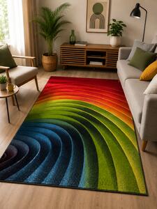 Covor Sufragerie, Model Spiral 11006 130, Multicolor Multicolor, Dreptunghi, 160x230