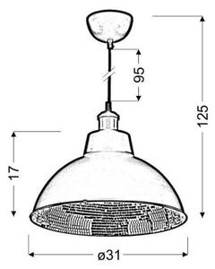 Lustră pe cablu SCRIMI 1xE27/60W/230V