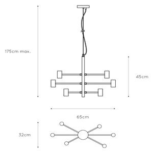 Lucide 21421/06/30 - Lustră pe cablu LEANNE 6xE27/60W/230V