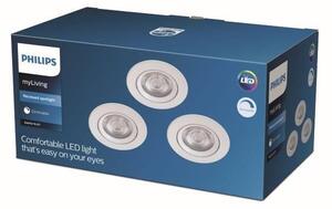 SET 3x plafonieră LED încastrată dimabilă DIVE LED/5W/230V 2700K Philips