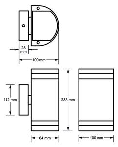 Aplică perete exterior KORTEK 2xGU10/30W/230V IP44 gri