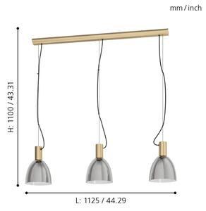 Eglo 99314 - Lustră pe cablu LEBALIO 3xE27/40W/230V