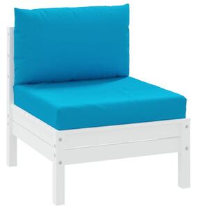 Perne canapea din paleți, 2 buc., albastru deschis, textil