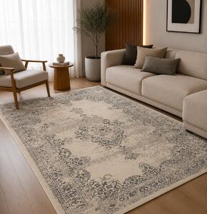Covor Sufragerie, Model Valencia 22206-666, Covor Belgian, Gri 200 x 290