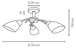 Lustră aplicată Spot-Light 8141374 VILETTA 3xE27/60W/230V