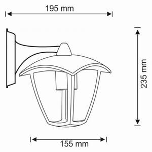 Aplică perete exterior IGMA 1xE27/12W/230V IP44