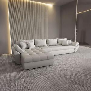 Colțar extensibil dumonde cu ladă de depozitare si sezut confortabil din spuma high-density, Loana XL Enjoy Beige 335x185 cm