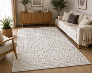 Covor Sufragerie Dormitor, Model Oksi 38003 100, Alb 60x110