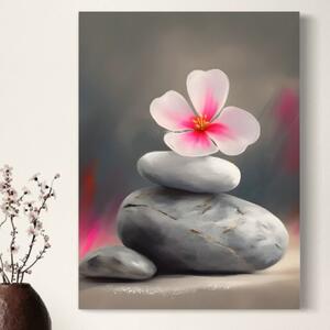 Tablou Canvas Premium LuxCanva® C1773, Flower On The Rock , Arta, Floare De Colt, Natura, Living Room, Bedroom, Culori Vibrante