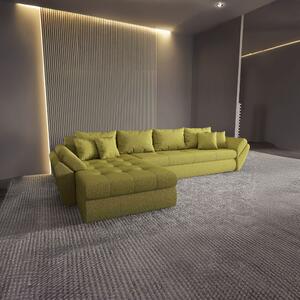 Colțar extensibil dumonde cu ladă de depozitare si sezut confortabil din spuma high-density, Loana XL Enjoy Verde 335x185 cm