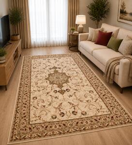 Covor Living Dormitor, Model Lotos 523 100 , Crem Dreptunghi, Crem, 250x350