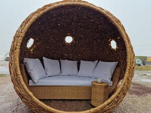 Cocon Pentru Grădină Împletit cu Ratan - Neimpermeabil - Gri inchis