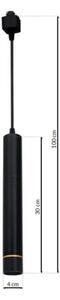 Lustră LED pe cablu pentru sistem pe șine TRACK PENDANT LED/3W/230V negru