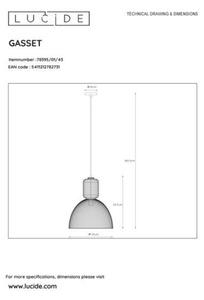Lucide 78395/01/43 - lustră pe cablu GASSET 1xE27/60W/230V maro