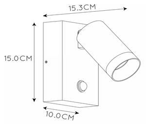 Lucide 09831/01/30 - Corp de iluminat exterior cu senzor TAYLOR 1xGU10/50W/230V IP54