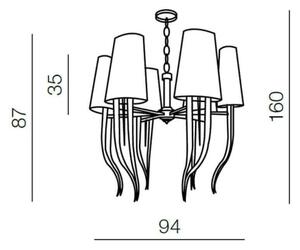 Azzardo AZ1390 - Lustră pe lanț DIABLO 12xE14/11W/230V negru