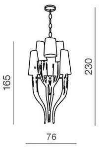 Azzardo AZ1417 - Lustră pe lanț DIABLO 12xE14/11W/230V negru