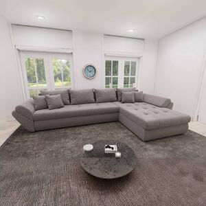 Colțar extensibil dumonde cu ladă de depozitare si sezut confortabil din spuma high-density, Loana XL Monte Gri 16 II 335x185 cm
