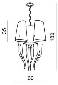 Azzardo AZ1232 - Lustră pe lanț DIABLO 6xE14/11W/230V alb