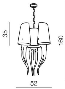 Azzardo AZ0028 - Lustră pe lanț DIABLO 6xE14/11W/230V alb
