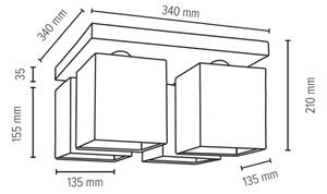 Spot-Light 2241436 - Plafonieră GREAT 4xE27/25W/230V