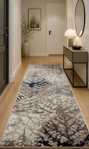 Traversa Hol Model Anny 33001 160, Festonata la capete, Latimea 115 cm, Crem Maro 115 x 300