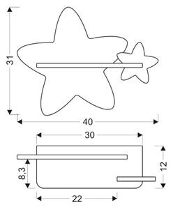 Aplică LED cu raft pentru copii STAR LED/5W/230V