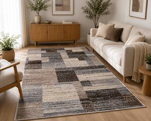 Covor Sufragerie Dormitor, ModelDaffi 13133 190, Gri Dreptunghi, Maro, 160x230