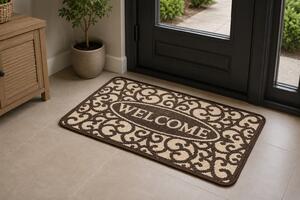 Covor Pentru Usa Intrare, Flex 19141 91, Antiderapant, Maro 50 x 80 cm 50x80