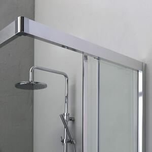 Cabină Duș Sticlă Transparentă, Două Panouri Culisante, 80x100cm, Profil Flat | Fly