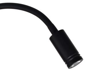 Lampă flexibilă de perete BASE LED/8W+LED/2W/230V, neagră/argintie