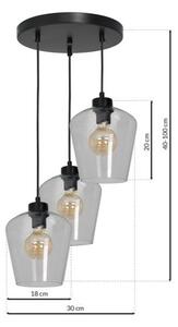 Lustră pe cablu SANTIAGO 3xE27/60W/230V transparent