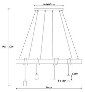 Lustră pe cablu Globo 15439-4 AUSTON 4xE27/60W/230V