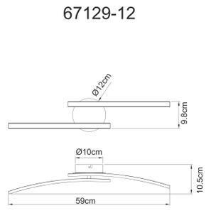 Plafonieră LED Globo 67129-12 TANSY 2xLED/6W/230V