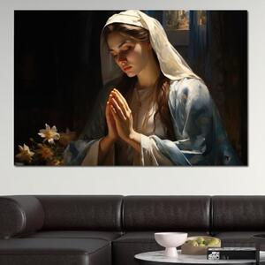Tablou Canvas Premium LuxCanva® H1037, Mama Luminii, Fecioara Maria, Rugaciune, Lumina, Credinta, Pace, Har, Blandete, Divin, Arta Religioasa, Living, Dormitor