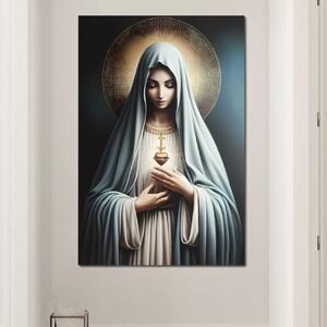 Tablou Canvas Premium LuxCanva® H1039, In Bratele Credintei, Fecioara Maria, Rugaciune, Lumina, Credinta, Pace, Har, Blandete, Divin, Arta Religioasa, Living, Dormitor