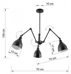 Lustră pe tijă STARK SHADE 3xE27/60W/230V