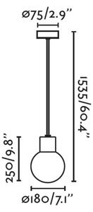 Lustră de exterior pe cablu FARO 74427C-01 MOON 1xE27/15W/230V IP44