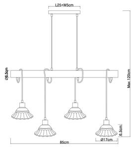 Lustră pe cablu Globo 54050-4H JOWITA 4xE27/40W/230V
