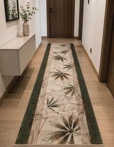 Model Lotos 552 130, Traversa festonata, Latime 80 cm, Crem Verde 80 x 300, Dreptunghi, Verde