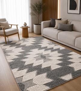 Covor Belgian cu efect 3D, Interior Exterior, Model 15553 669, Colectia Richmond, Gri 200 x 290