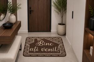 Covor Pentru Usa Intrare, Flex 19683 91, Antiderapant, Maro, 50 x 80 cm 50x80