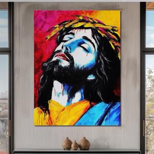 Tablou Canvas Premium LuxCanva® H1061, Divinitate in Culori, Iisus, Sacrificiu, Speranta, Patimi, Emotie, Inspiratie, Coroana de Spini, Arta Religioasa, Living, Dormitor