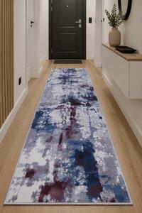 Traversa Hol, Model Topaz 1807X, Traversa festonata Latime 60 cm, Gri Albastru 60 x 300