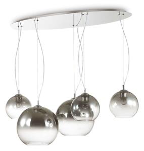 Ideal Lux - Pendul suspendat pe cablu NEMO PLUS 5xE27/42W/230V crom lucios/gri fumuriu