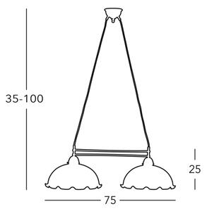 Lustră pe cablu NONNA 2xE27/75W/230V verde Kolarz 731.82.26