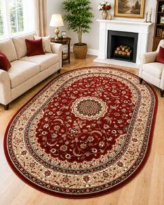 Covor Sufragereie Dormitor, Model Oval Lotos 545 200, Rosu grena Dreptunghi, Rosu, 200x300